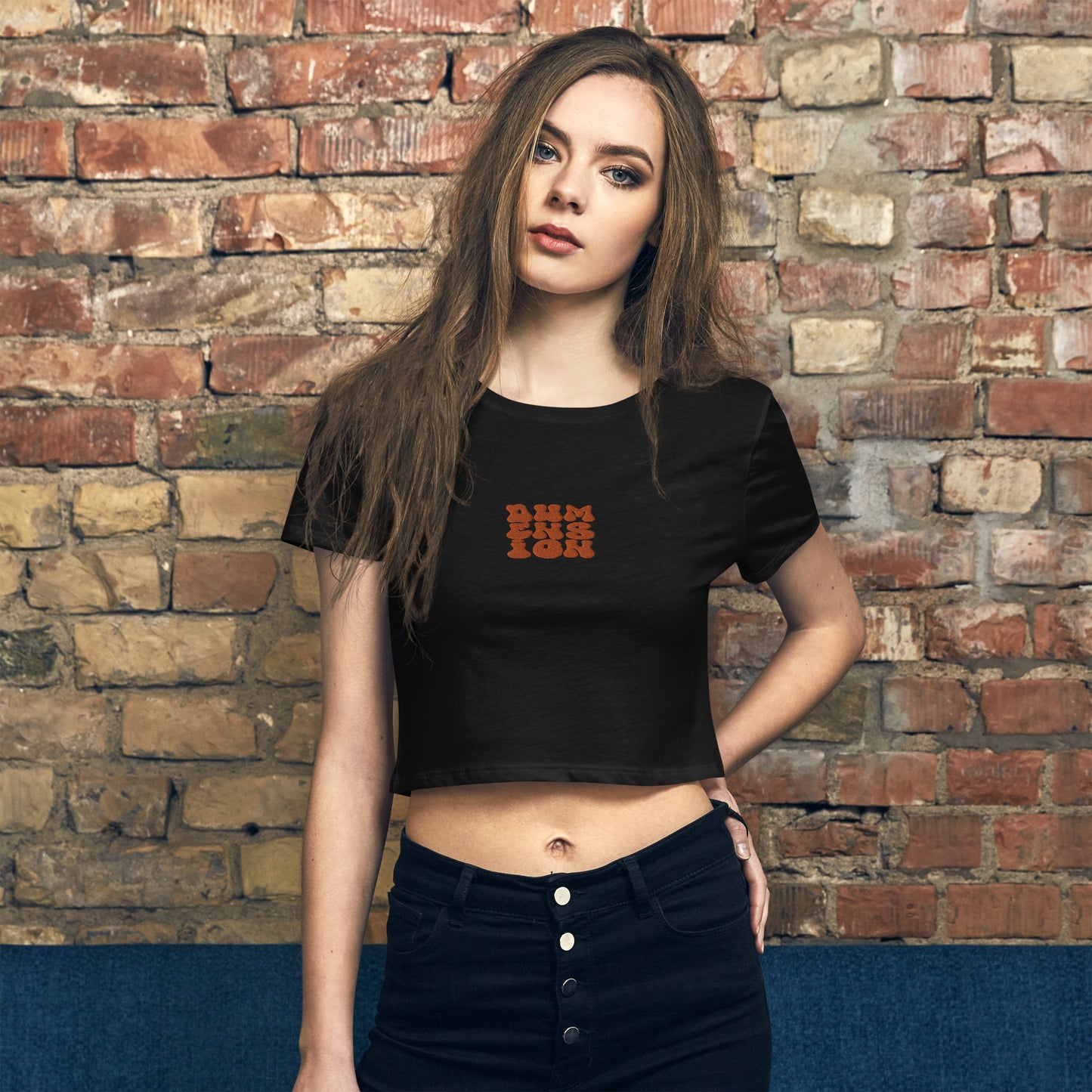 Extradimensional Hug Embroidered Crop Top
