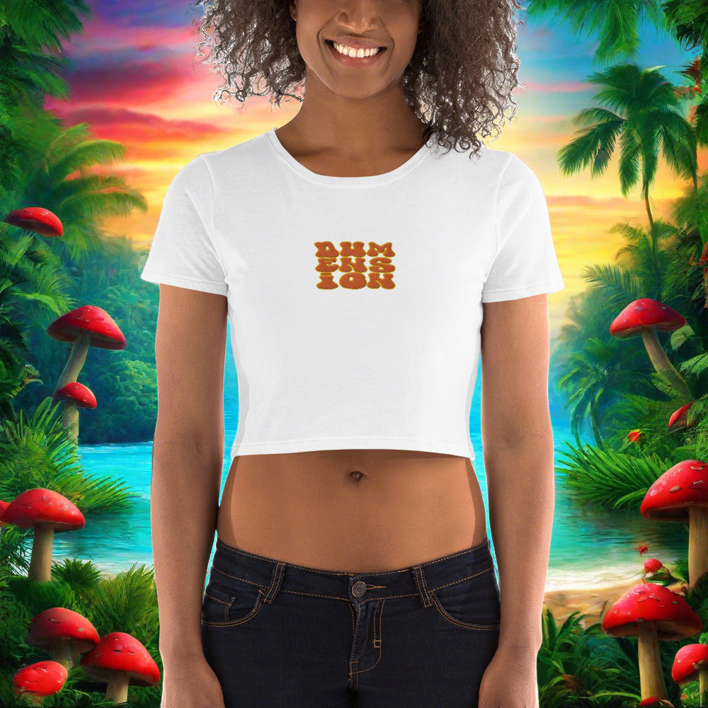 Extradimensional Hug Embroidered Crop Top