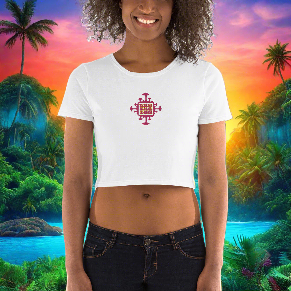 Extradimensional Hug Embroidered Crop Top